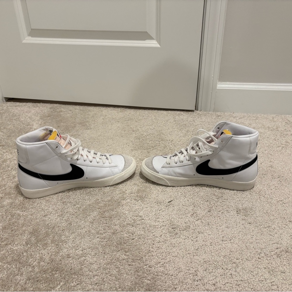 Nike White and Black Mid-Top Blazers